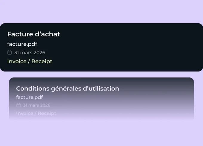 Documents analysés par KanKoa : une facture d’achat et des conditions générales d’utilisation